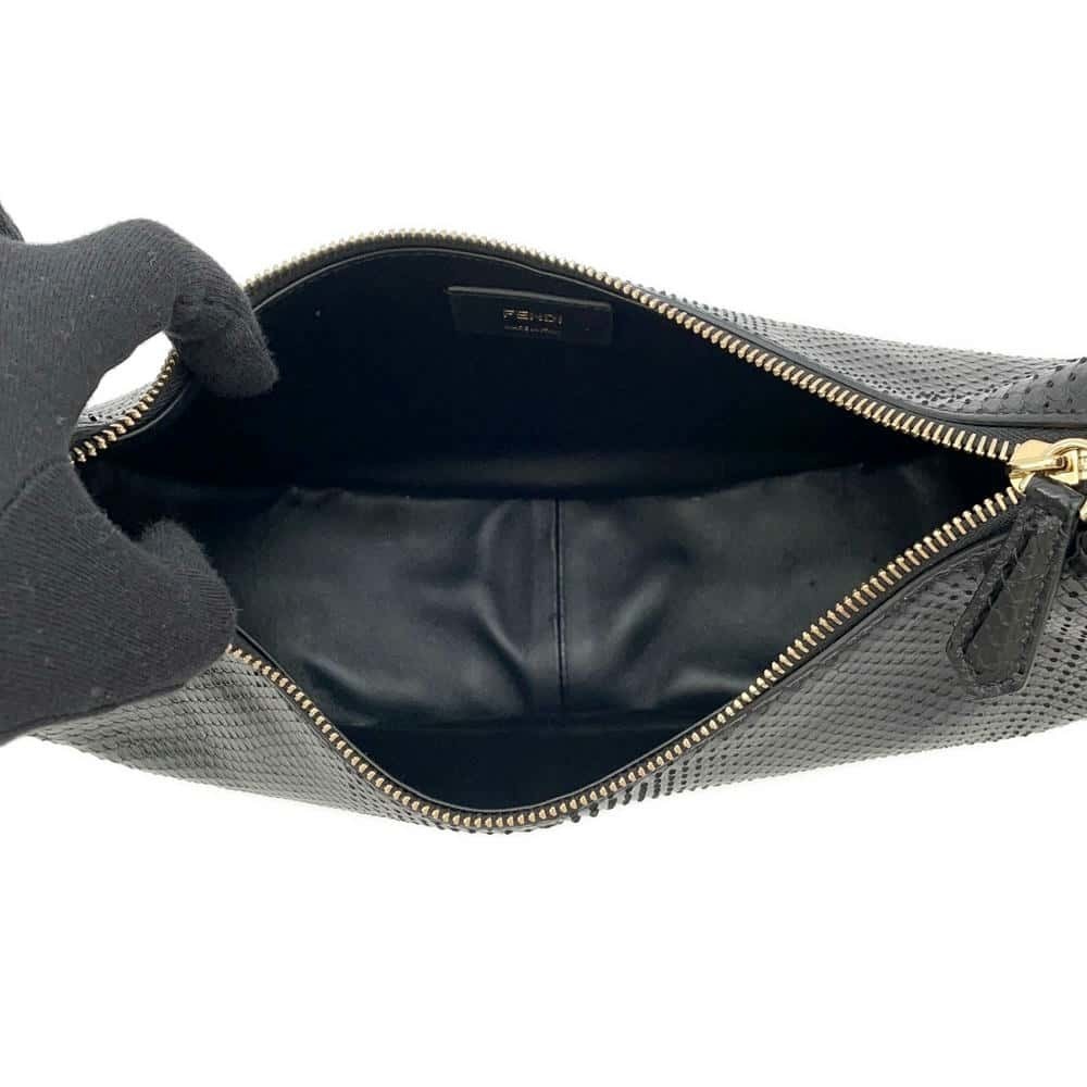 Fendi Graffiti Small Python Shoulder Bag Black - image 5